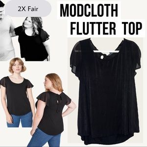 🪩Diaphanous Daydream Flutter Sleeve Top